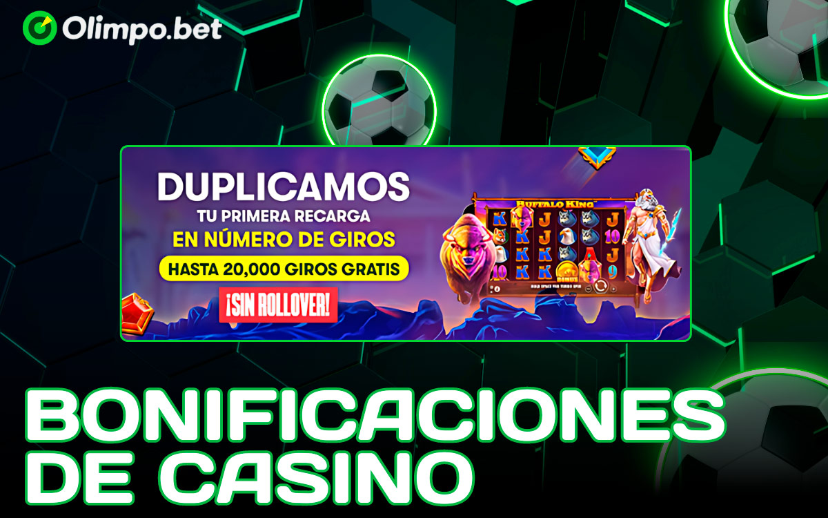 La sección de casino le permite utilizar los bonos de casino de Olimpo Bet